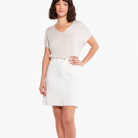NWT NIC+ZOE DENIM 20" SKIRT - White - Size 25 - Picture 2 of 10